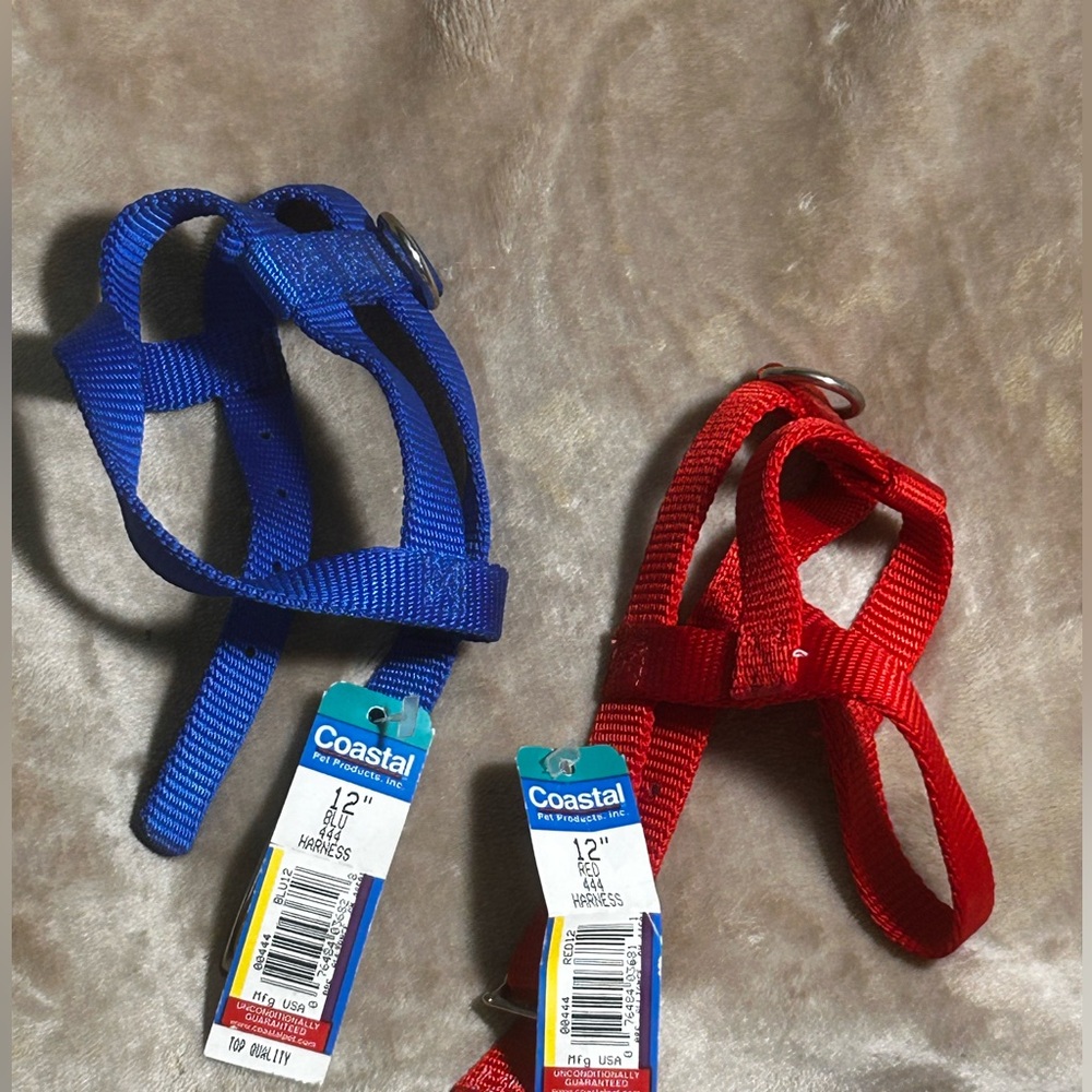 12 inch blue and red dog harness for small dogs you’re getting both of them
